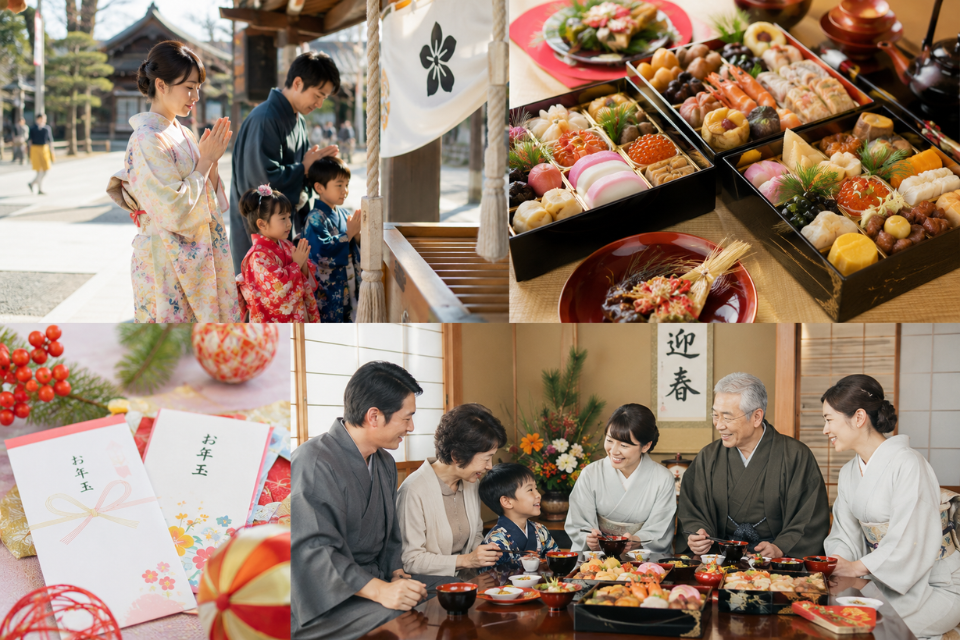 日本の伝統的なお正月の様子
