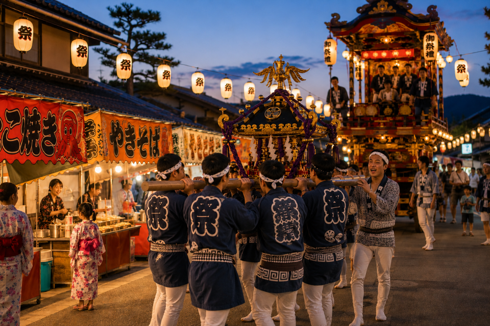 日本の伝統文化であるお祭りの風景