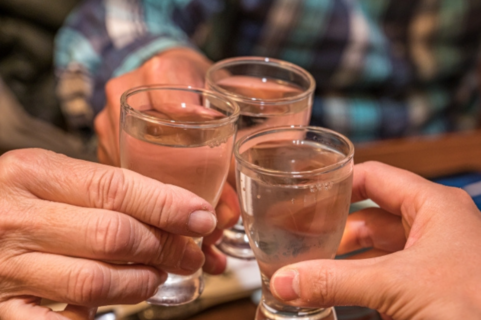 日本酒で乾杯