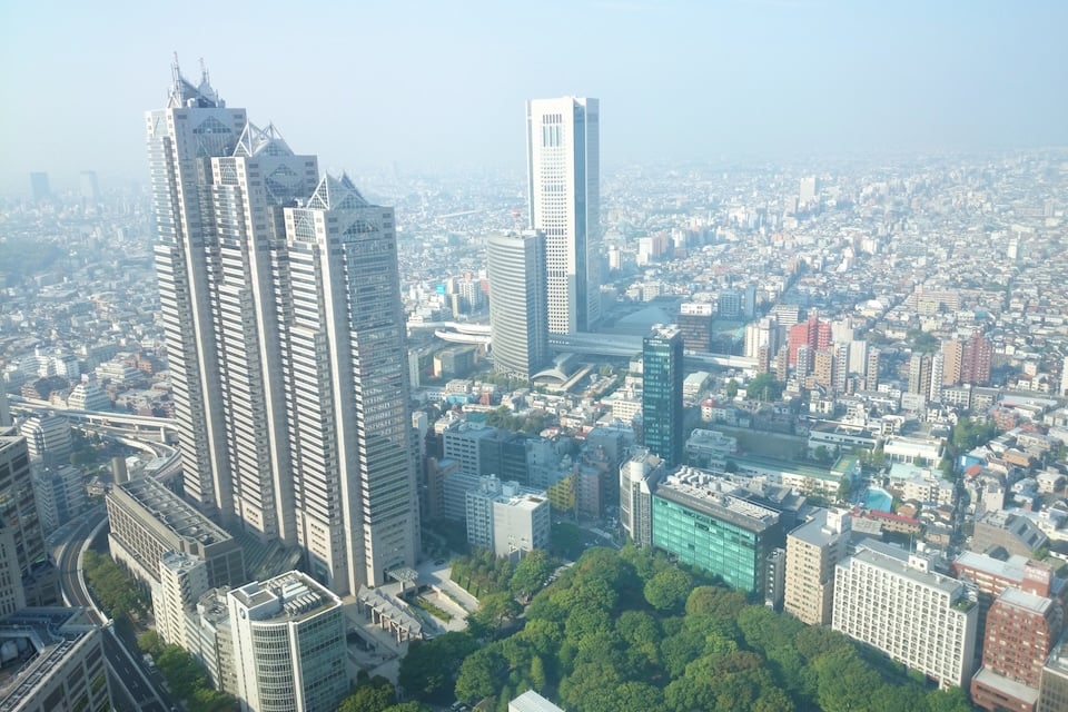 View from the observation deck of the Tokyo Metropolitan Government Building