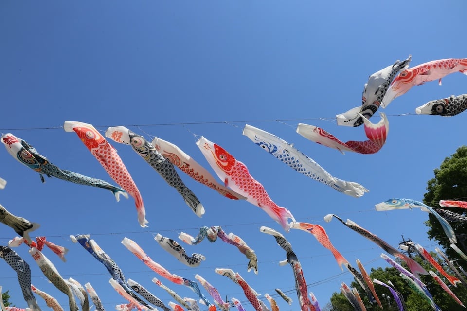 空を泳ぐこいのぼり