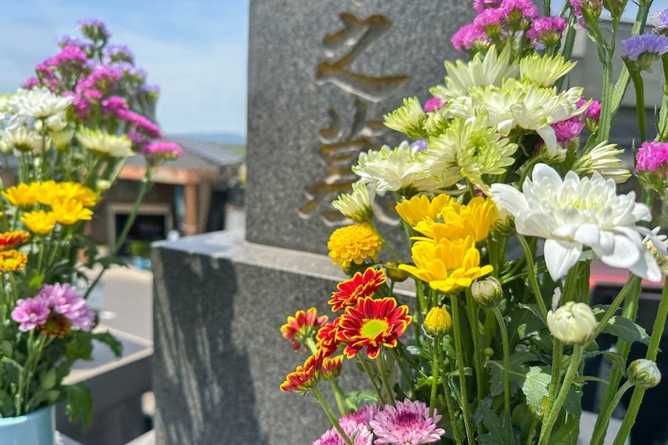 visiting a grave
