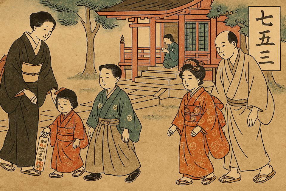 江戸時代の七五三イラスト
