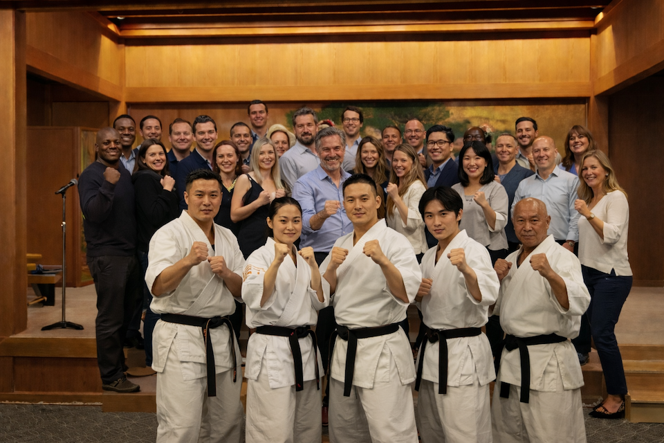 空手体験後の集合写真