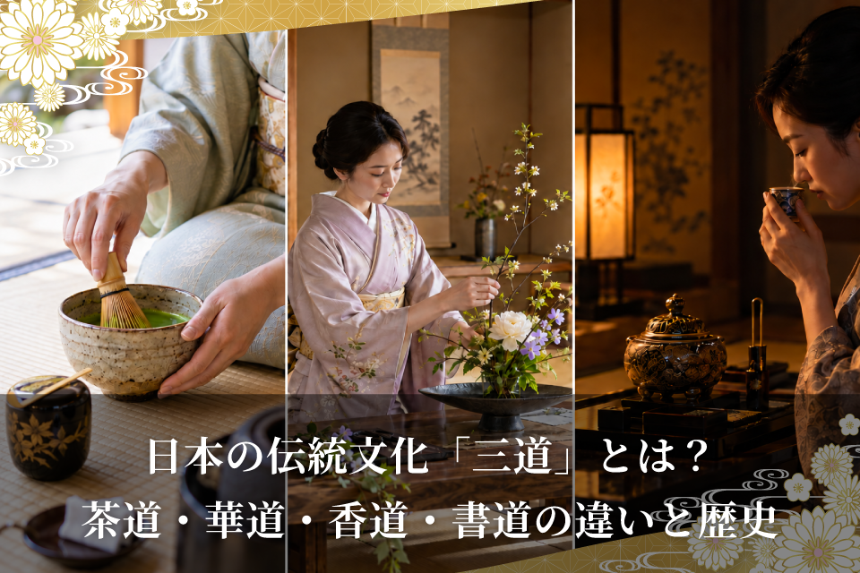 日本の伝統文化「三道」とは？茶道・華道・香道・書道の違いと歴史